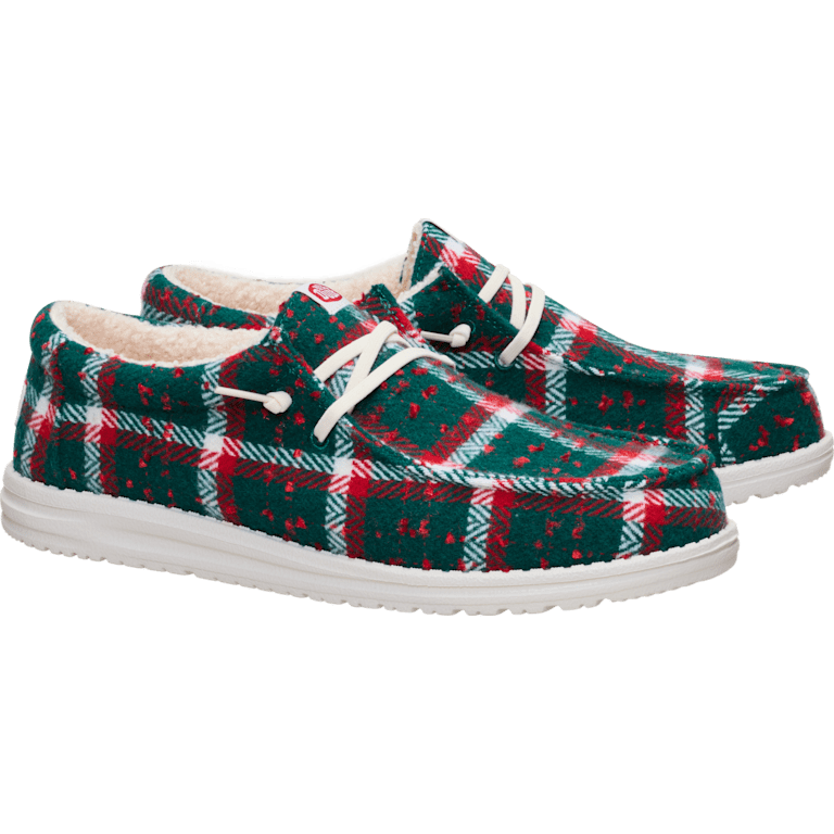 Hey Dude Wally Tri Tartan Plaid Loafer Mens 11 Green White Red Slip On Christmas Amazon.com: HEYDUDE Mens Wally Tri Tartan Plaid Green/White  main image 4