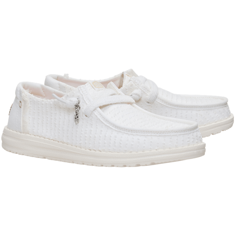 (*)様 wendy's pyramid 3raw white Wendy Frayed Canvas - HEYDUDE
