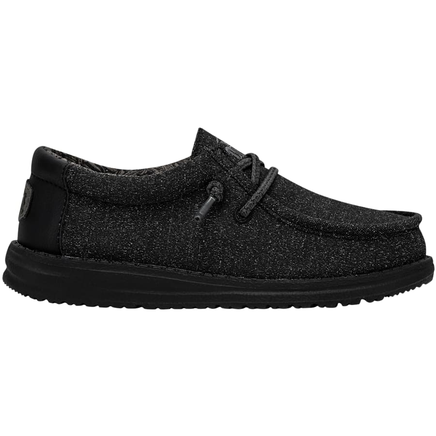HEYDUDE | Big Kids' Shoes | Wally Youth Basic - Black | Size 1