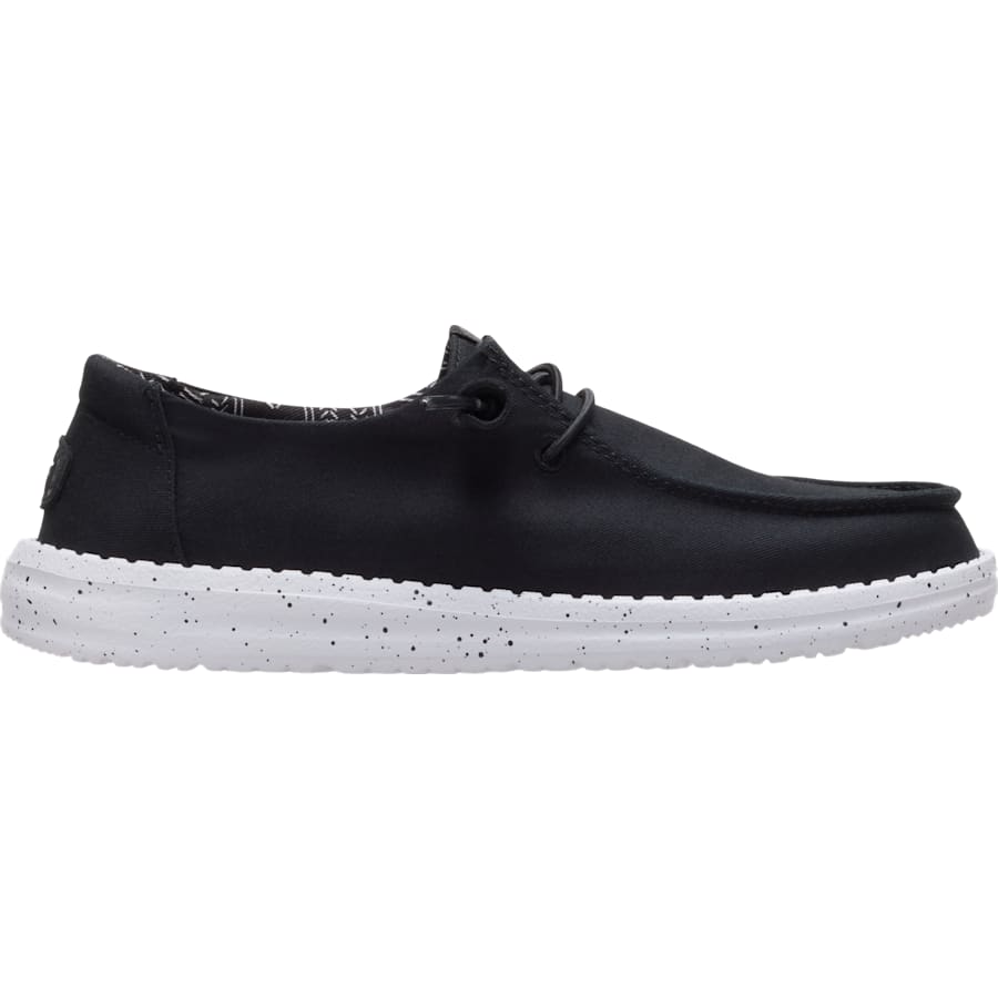 HEYDUDE | Women's Casual | Wendy Stretch Canvas - Black Odyssey | Size 5