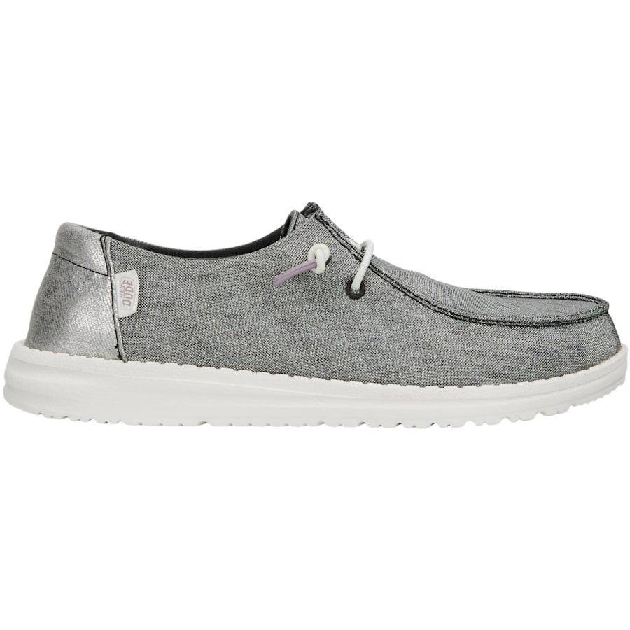 HEYDUDE | Women's Casual | Wendy Metallic Sparkle - Charcoal | Size 12