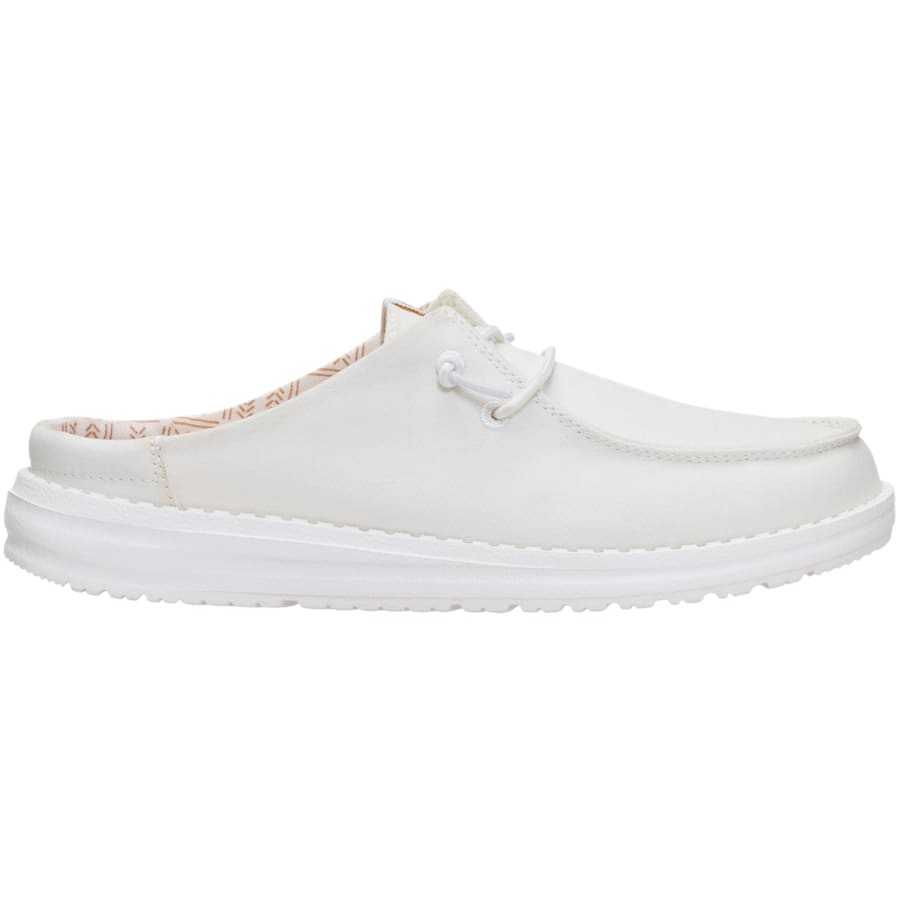 HEYDUDE | Women's Mules | Wendy Slip Stretch Canvas - White | Size 10
