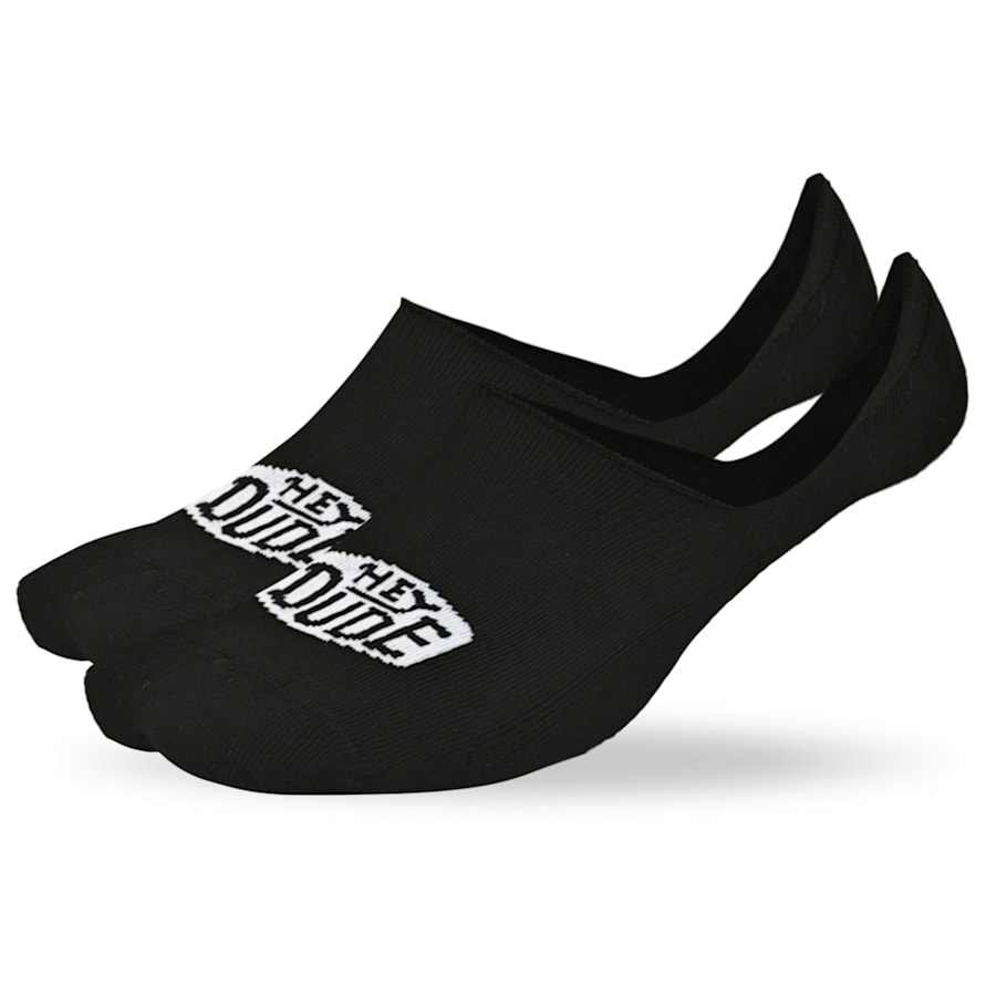 Heydude Men's 3 Pack Low Show Socks (Black/White) - Size 0.0 OT