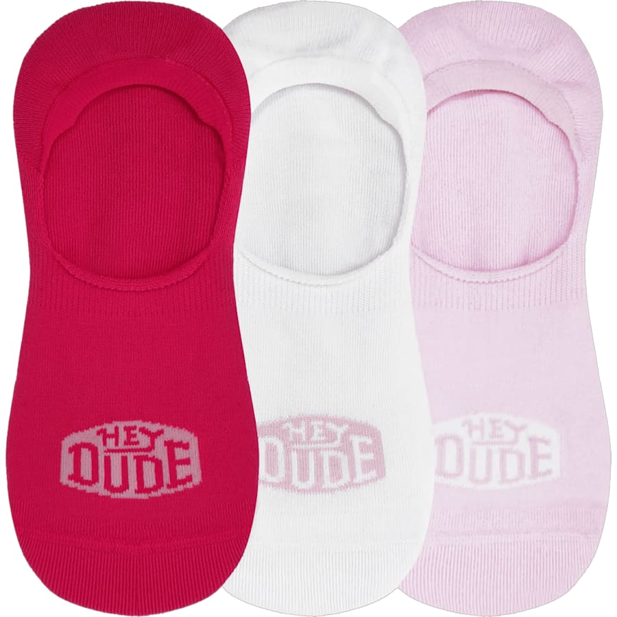 HEYDUDE | Men's Shoes | No Show 3 Pack - Pink | Size Large/XL