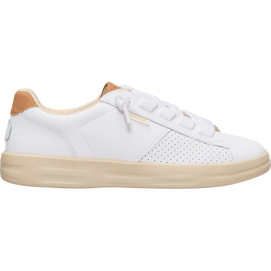 HEYDUDE | Women's Sneakers | Karina Duo Classic - White/Tan | Size 7