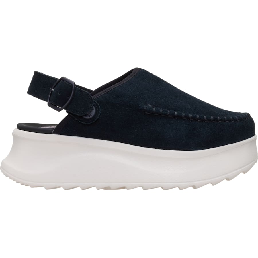 HEYDUDE | Women's Clogs | Delray Clog Suede - Black/Egret | Size 9