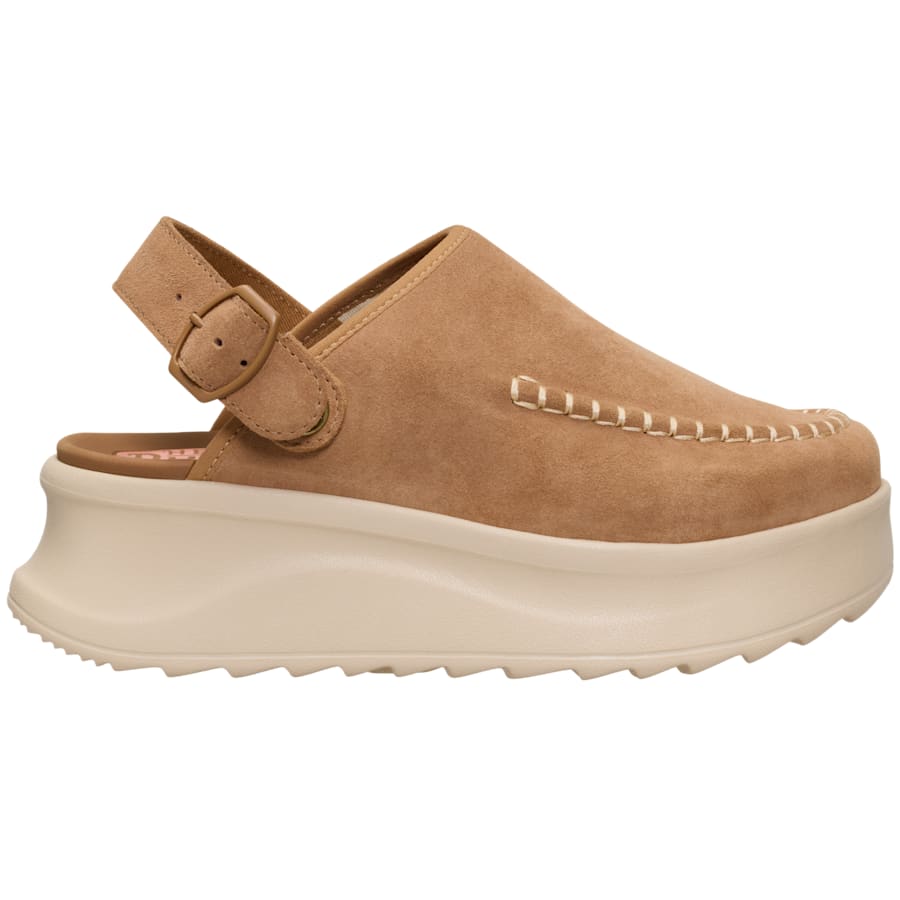 HEYDUDE | Women's Clogs | Delray Clog Suede - Tan | Size 6