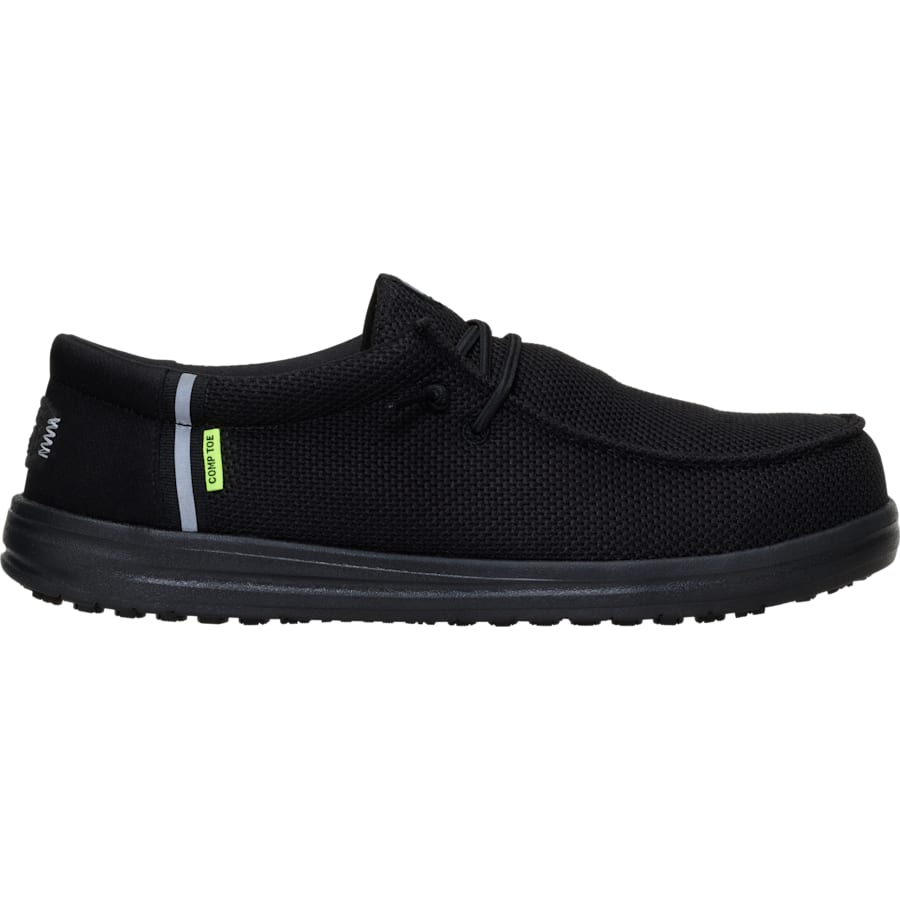 HEYDUDE | Men's Casual | Wally Work Comp Toe - Black/Black | Size 11