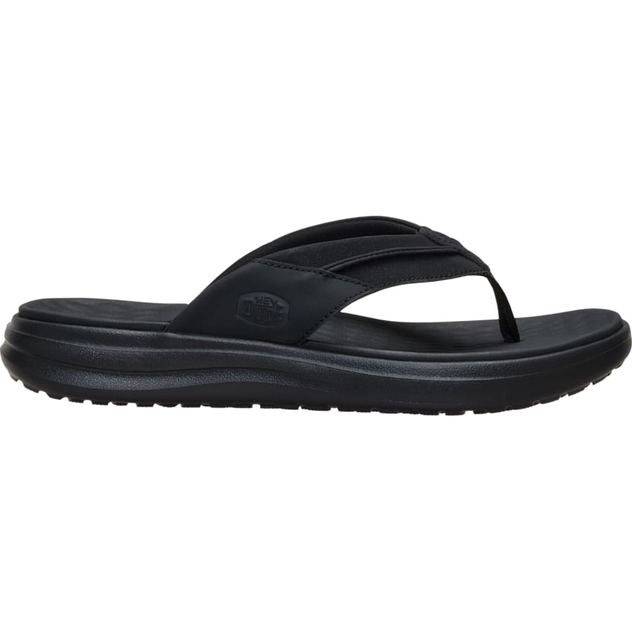 HEYDUDE | Men's Sandals | Finn Flip - Black | Size 7