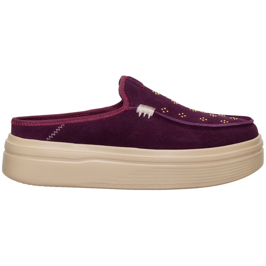 HEYDUDE | Women's Shoes | Austin Lift Suede Stud - Fig Purple | Size 9