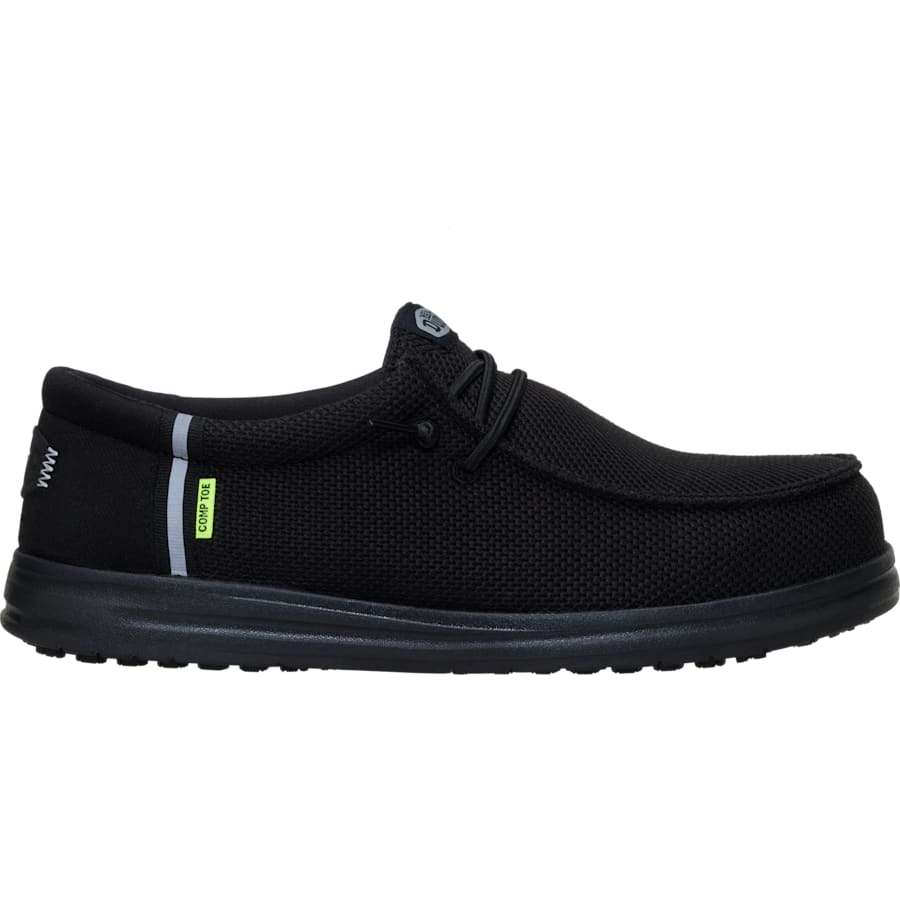 HEYDUDE | Men's Casual | Wally Work CT Wide - Black/Black | Size 9