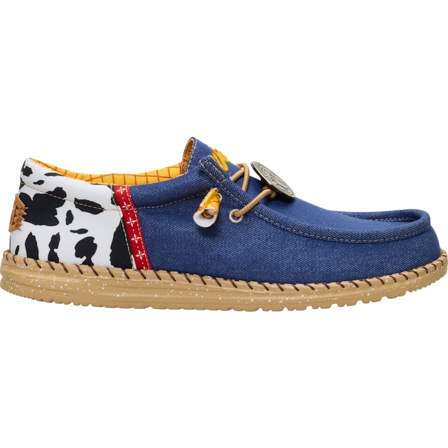 Men's Casual | Disney X HEYDUDE Sheriff Woody Wally Funk - White/Faded Denim | Size 11