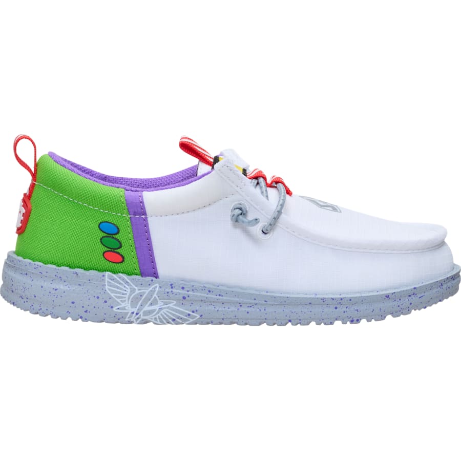 HEYDUDE - CA Boys Shoes | Disney X HEYDUDE Buzz Lightyear Wally Funk Youth - White Grey | Size 4 - $89.99 at Heydude