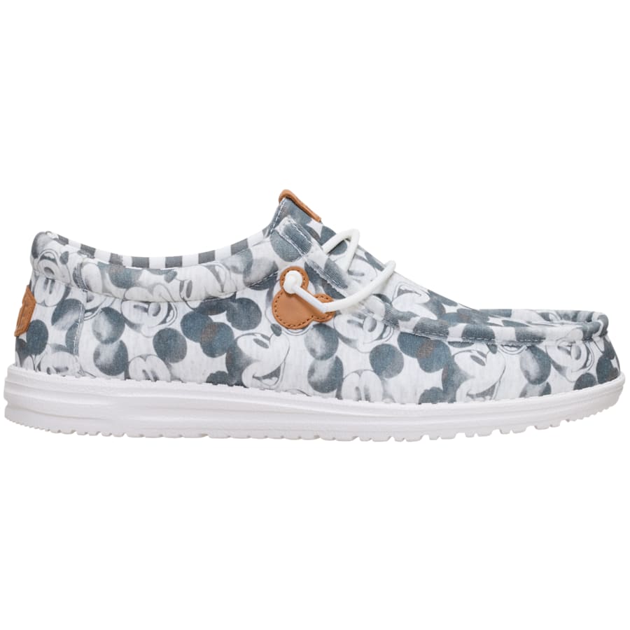 HEYDUDE | Men's Casual | Disney Mickey Mouse Printed Wally - Grey Multi | Size 5