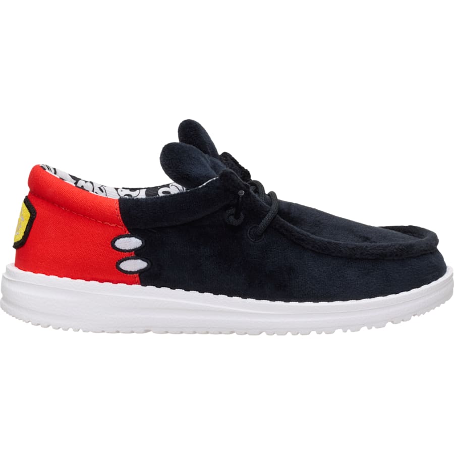 HEYDUDE | Big Kids' Shoes | Disney Mickey Mouse Wally Funk Youth - Black/Red | Size 12 by HEYDUDE - CA - Boys Footwear > Slip-Ons > Disney Mickey Mouse Wally Funk Youth Slip-Ons