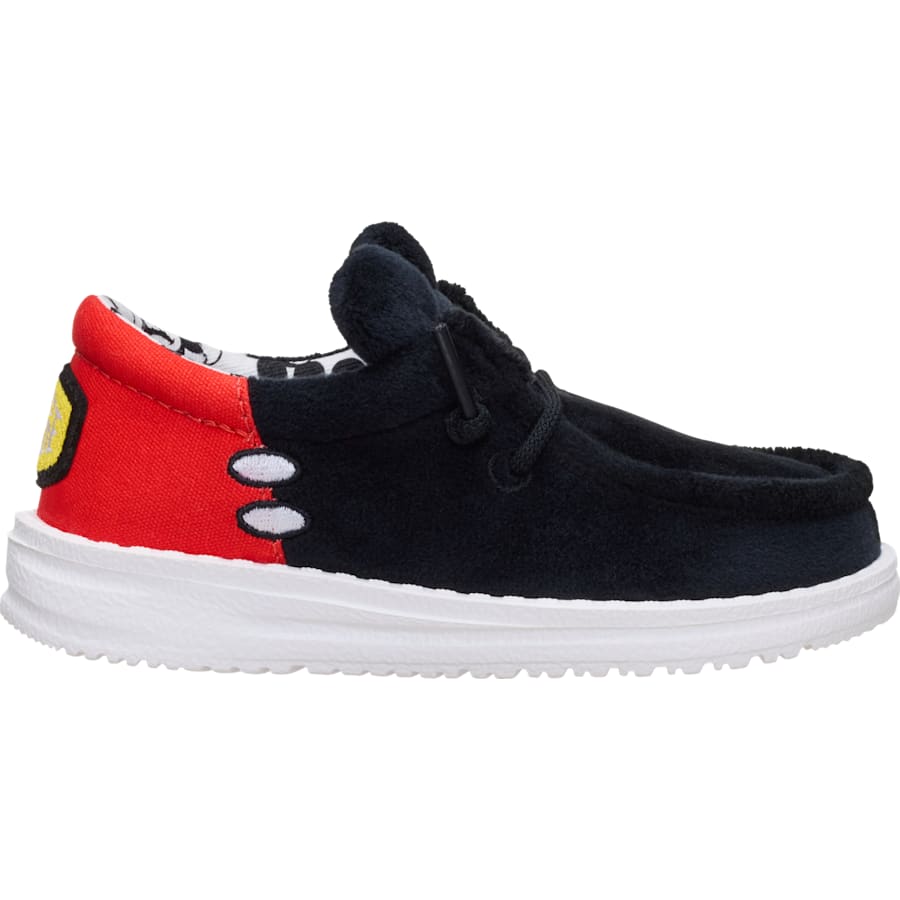 HEYDUDE | Little Kids' Shoes | Disney Mickey Mouse Wally Funk Toddler - Black/Red | Size 9