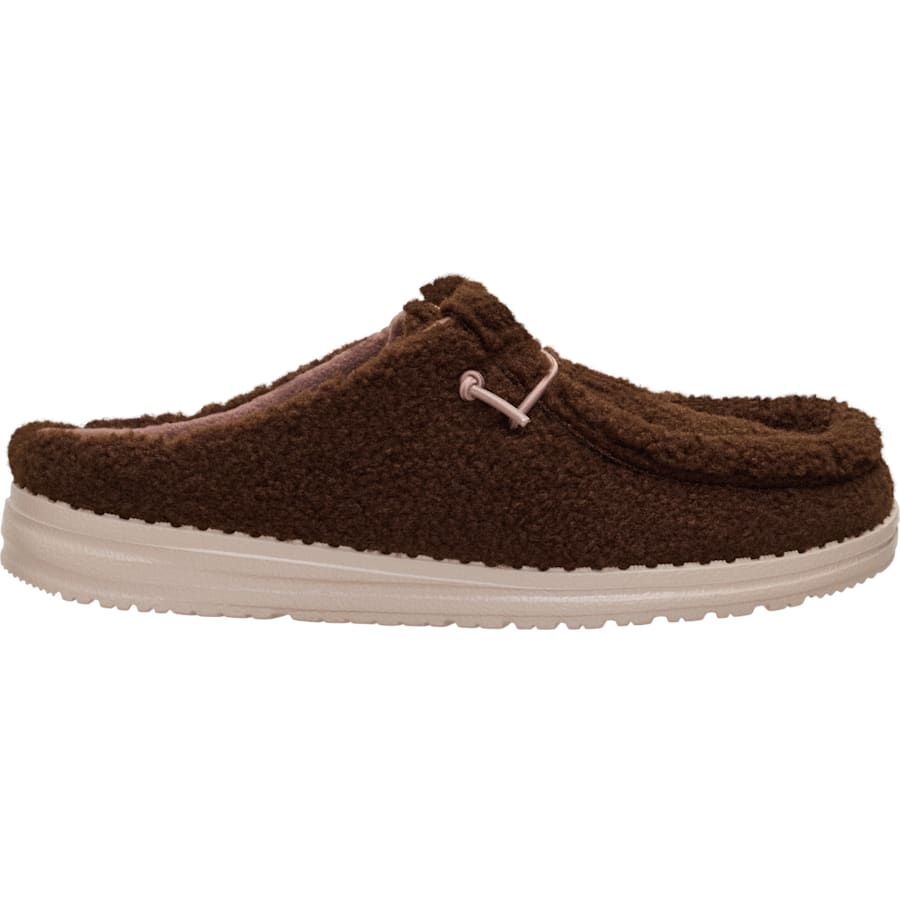 HEYDUDE | Women's Mules | Wendy Slip Sherpa - Dark Brown | Size 12