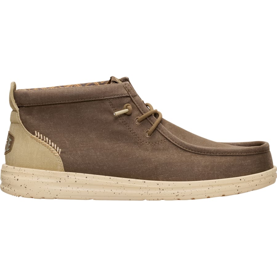 HEYDUDE - CA HEYDUDE | Men's Boots | Wally Mid GripR Stretch Canvas - Teak Brown/Multi | Size 8 - $104.99 at Heydude