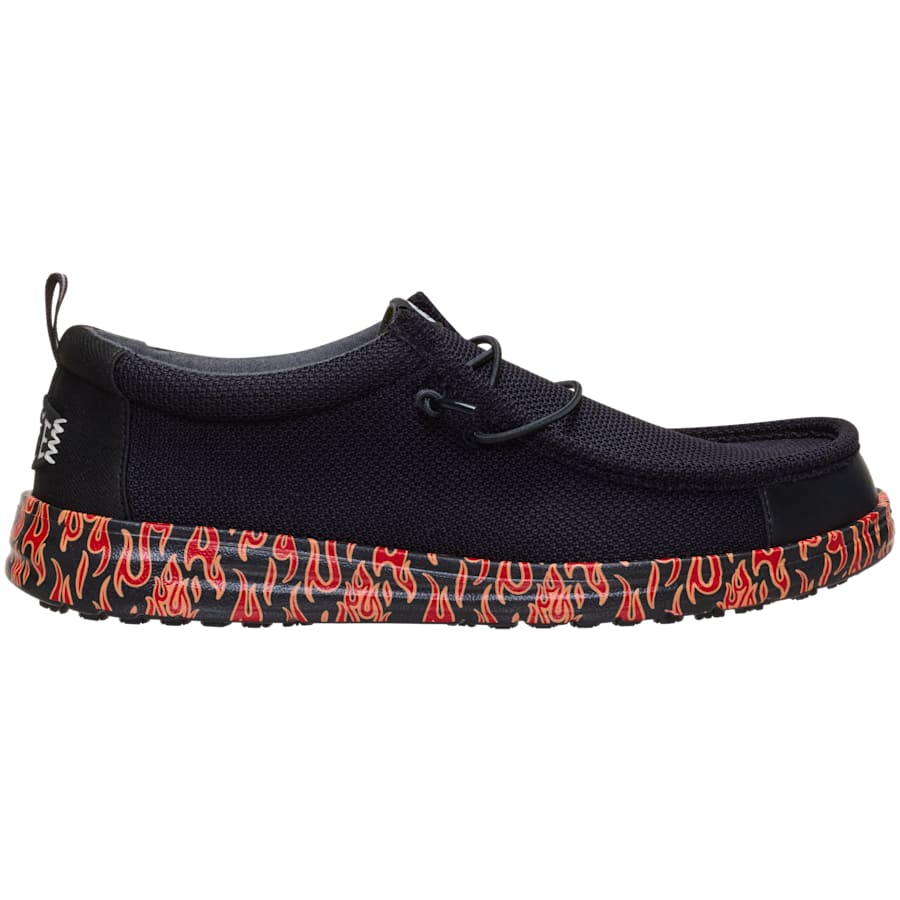 HEYDUDE | Men's Casual | Wally Work CE Flames - Black/Salsa Red | Size 9