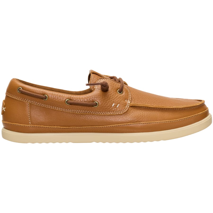 HEYDUDE | Men's Dress Casual | Harbor Lo Craft Leather - Cashew/Robe Brown | Size 8