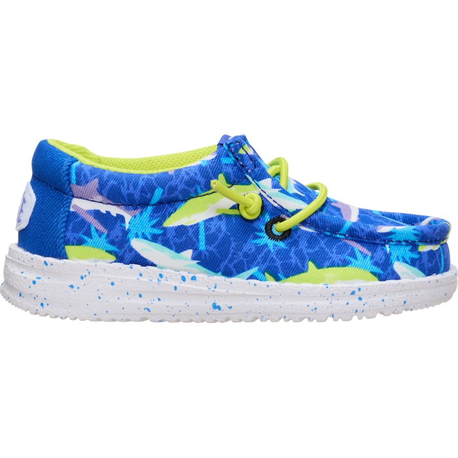 HEYDUDE - CA HEYDUDE | Boys Shoes | Wally Toddler Shark Attack - Blue/Multi | Size 7 - $64.99 at HEYDUDE