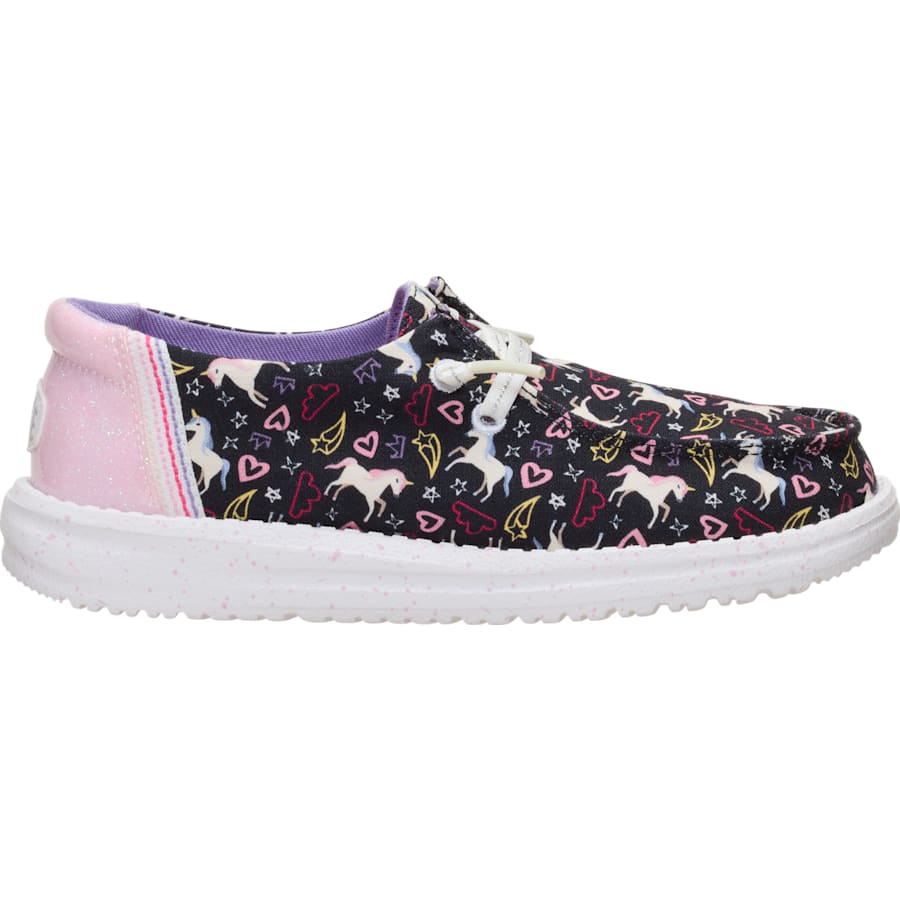 HEYDUDE | Girls Shoes | Wendy Youth Unicorn Stars - Black/Multi | Size 2 by HEYDUDE - CA - Girls Footwear > Slip-Ons > Wendy Youth Unicorn Stars Slip-Ons