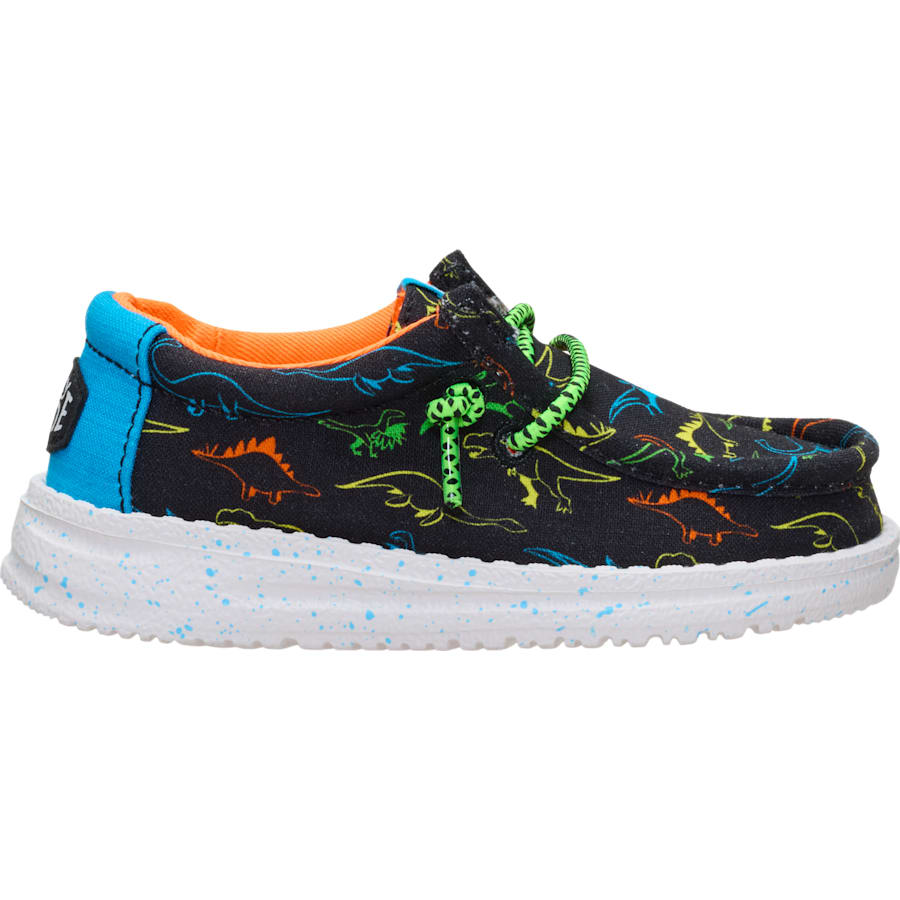HEYDUDE - CA HEYDUDE | Little Kids' Shoes | Wally Toddler Dinoworld - Black/Neon Multi | Size 5 - $69.99 at Heydude