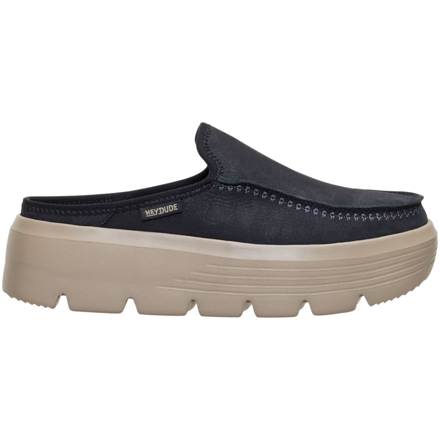 HEYDUDE | Women's Platforms | Austin Edge Leather - Black | Size 9