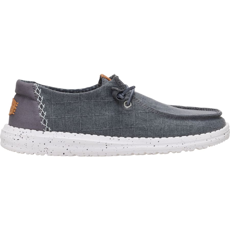 HEYDUDE | Women's Casual | Wendy Chambray Grid - Charcoal | Size 7