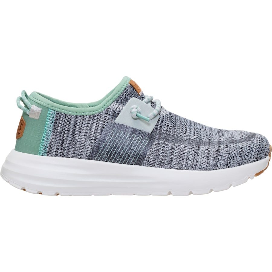 HEYDUDE | Women's Sneakers | Sirocco Stretch Sox - Grey/Granite Green | Size 8