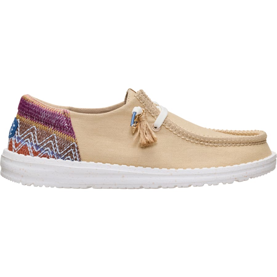 HEYDUDE | Women's Casual | Wendy Funk Beach Woven - Irish Cream/Multi | Size 8