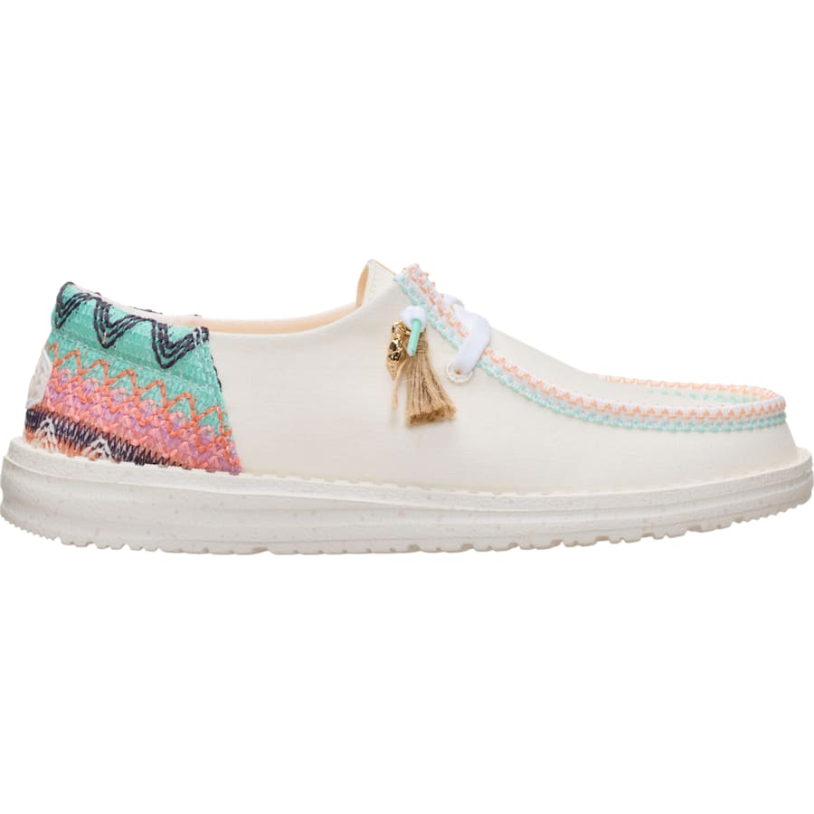 HEYDUDE | Women's Casual | Wendy Funk Beach Woven - Egret/Multi | Size 5
