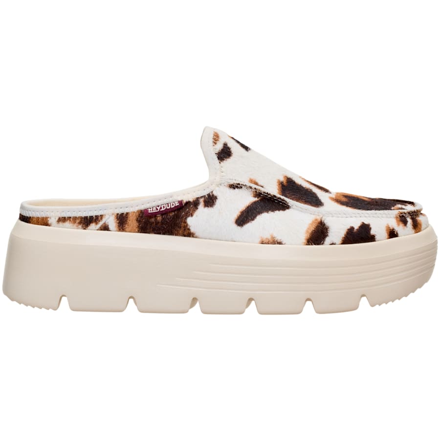 HEYDUDE | Women's Platforms | Austin Edge Luxe - Ivory/Cow | Size 9