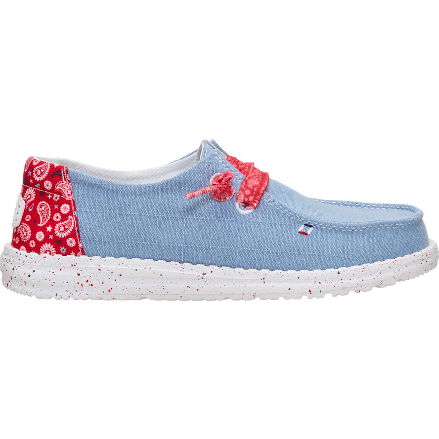 HEYDUDE | Women's Casual | Wendy Americana Paisley - Faded Denim/Multi | Size 5