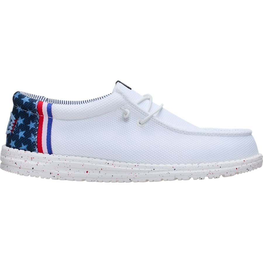 HEYDUDE | Men's Casual | Wally Americana Mesh - White/Multi | Size 9