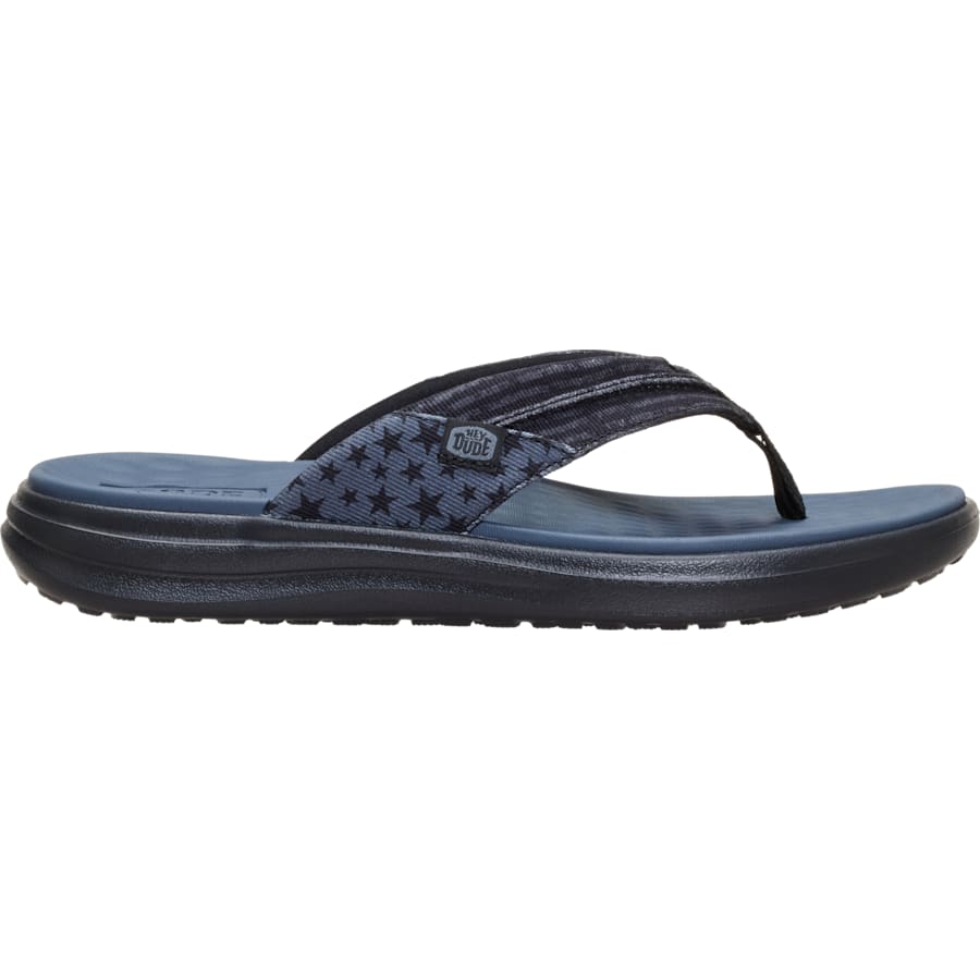 HEYDUDE | Men's Shoes | Finn Flip Americana - Black/Grey | Size 15