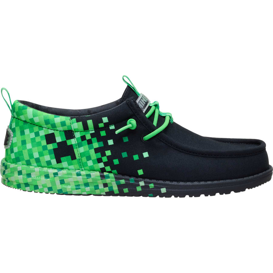 HEYDUDE - CA Men's Shoes | Minecraft X HEYDUDE Wally Funk Creeper - Black/Green Glow | Size 9 - $119.99 at Heydude