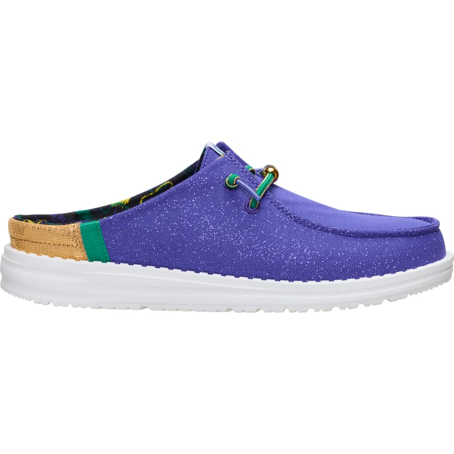 HEYDUDE | Women's Mules | Wendy Slip Mardi Gras - Purple/Multi | Size 7