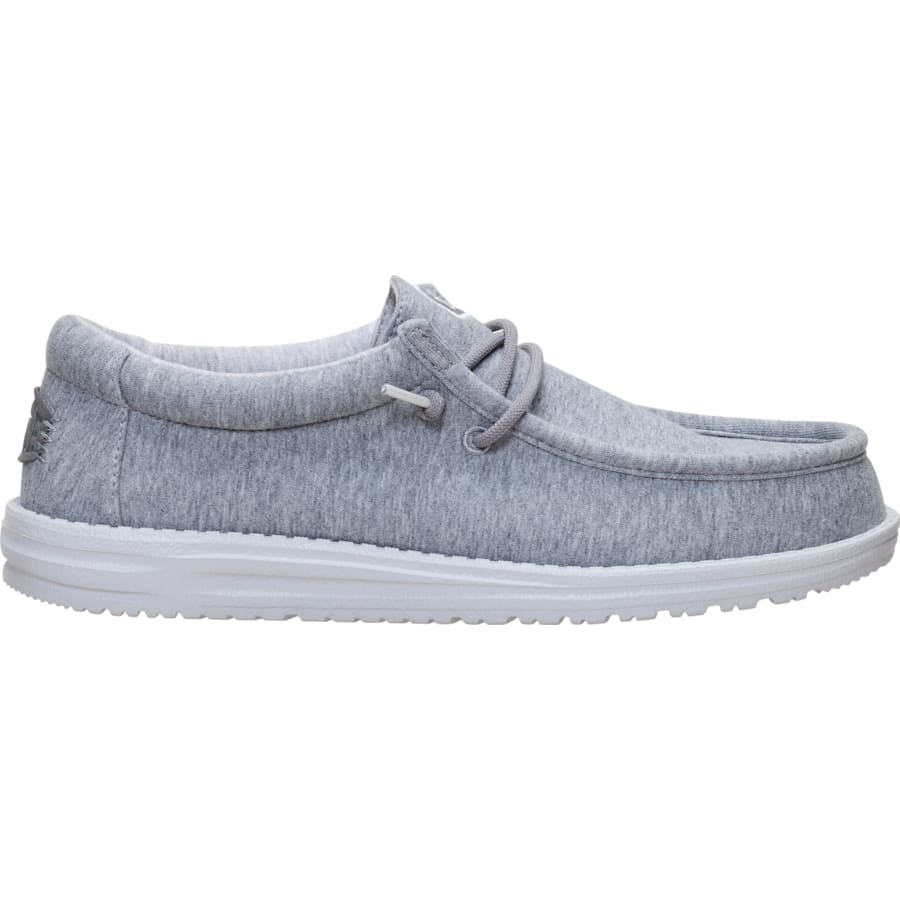 HEYDUDE | Men's Casual | Wally Stretch Jersey Wide - Grey | Size 7