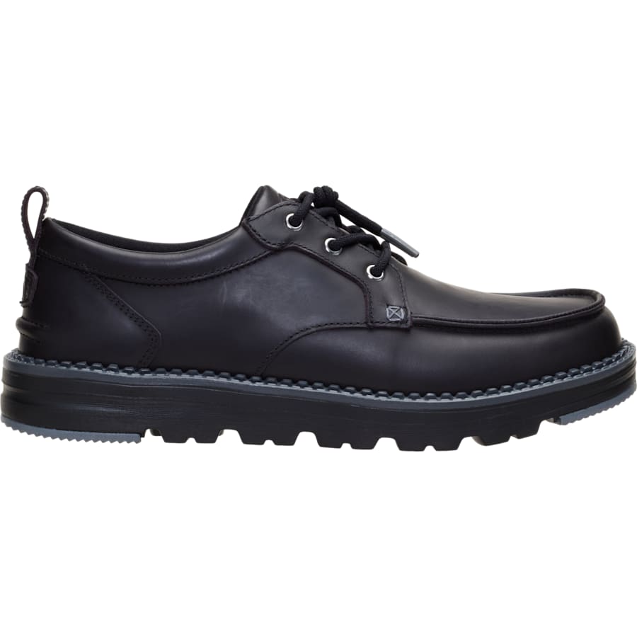 HEYDUDE | Men's Shoes | Flint Moc Leather - Black/Poppy Seed | Size 10