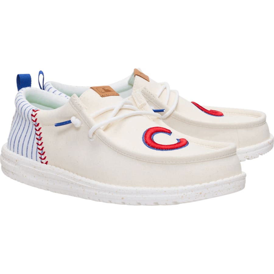 HEYDUDE | Men's Casual | Wally Funk MLB Vintage Chicago Cubs - White/Blue/Red | Size 8
