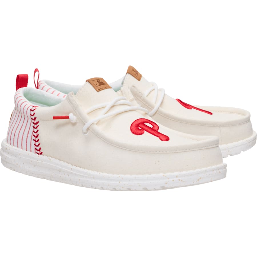 HEYDUDE | Men's Casual | Wally Funk MLB Vintage Philadelphia Phillies - White/Red | Size 15