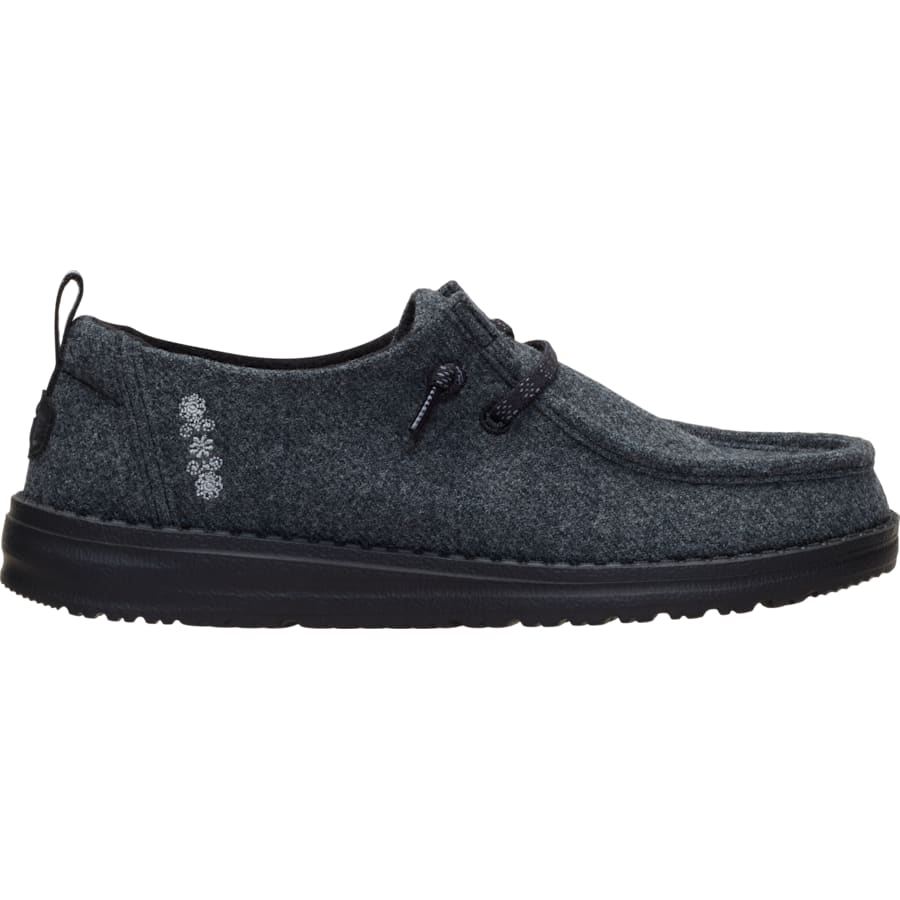 HEYDUDE | Women's Casual | Wendy Cozy Wool - Dark Charcoal/Black | Size 6