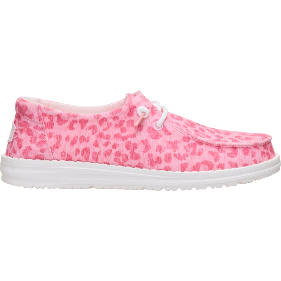 HEYDUDE | Women's Casual | Wendy Stretch Jersey Leopard - Pink/Multi | Size 5
