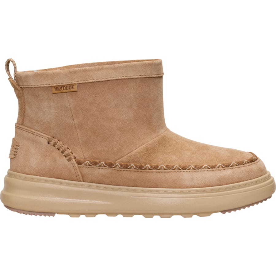 HEYDUDE | Women's Casual | Remi Toastee Boot Suede - Tan | Size 5