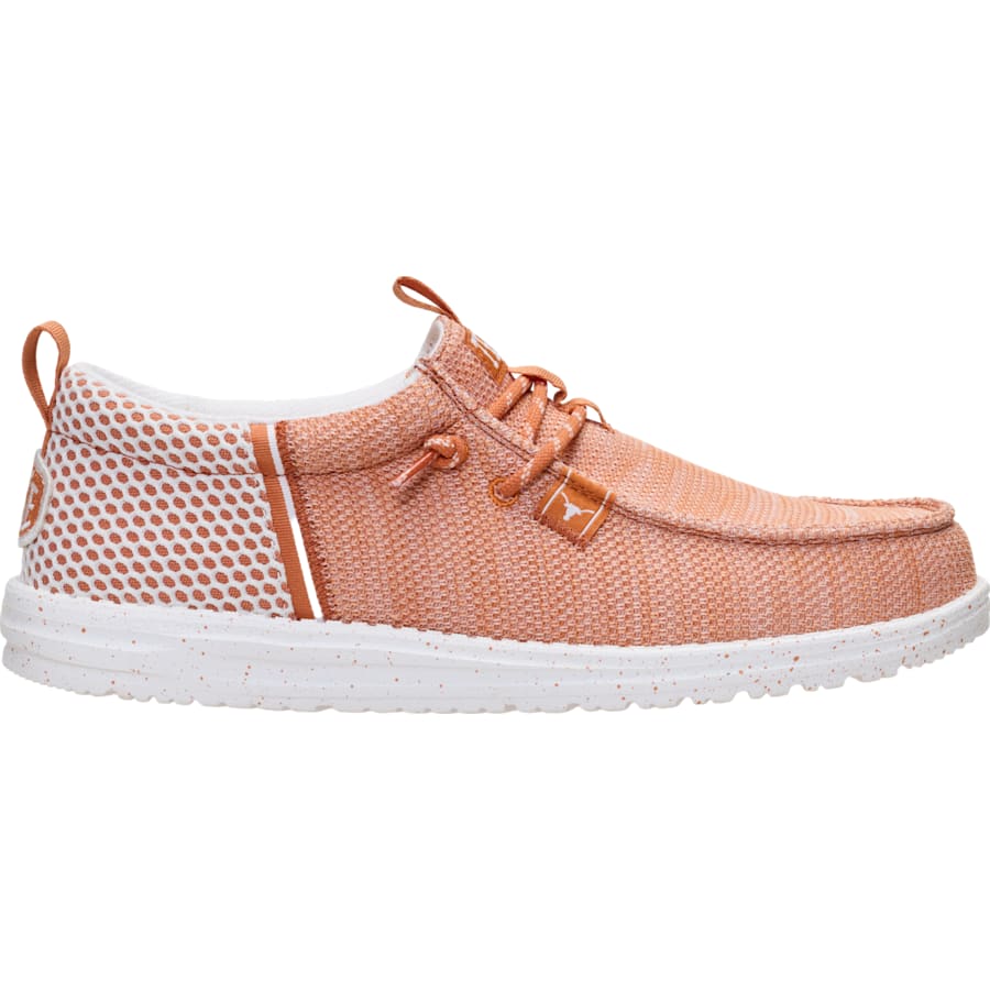 HEYDUDE | Men's Casual | Texas Longhorns Wally Funk Stretch Sox - Burnt Orange/White | Size 15