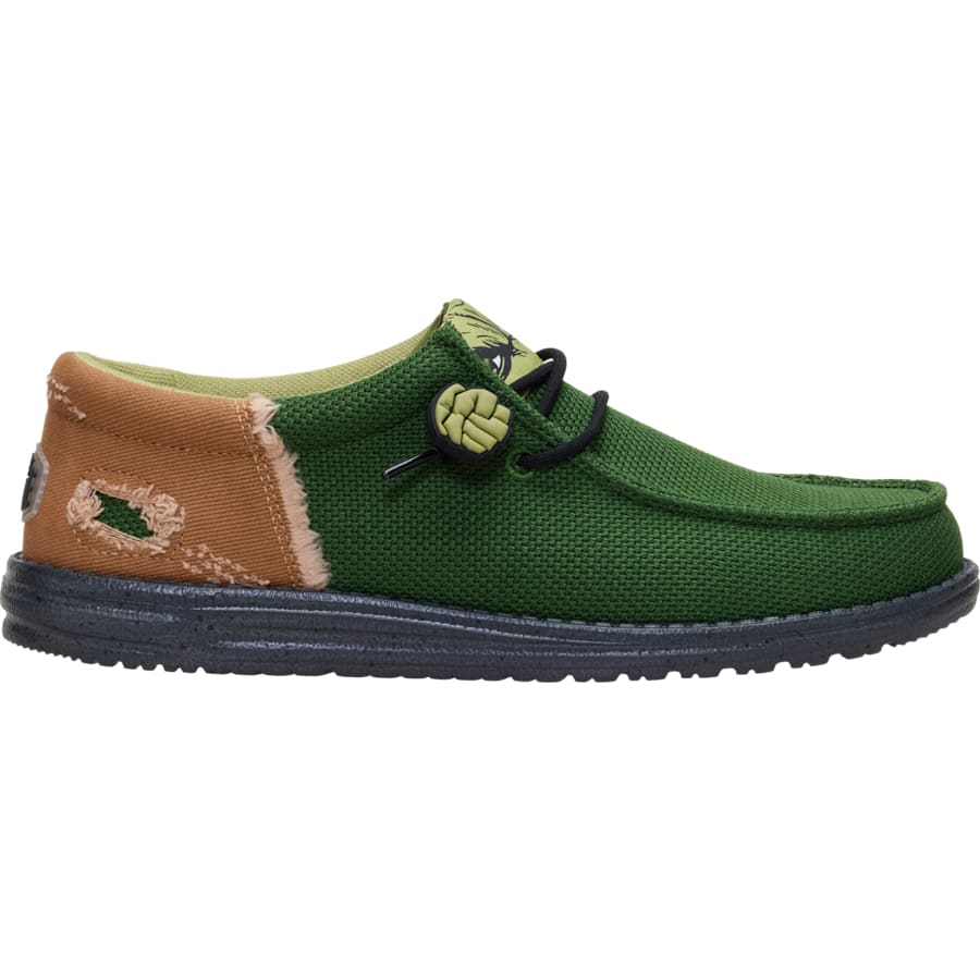 HEYDUDE - CA Men's Shoes | Marvel Studios x HeyDude Wally Funk Hulk - Green/Brown | Size 11 - $119.99 at Heydude