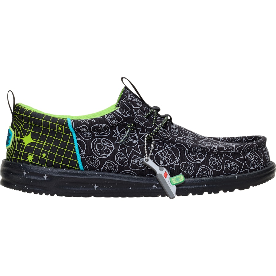Men's Casual | Rick and Morty x HEYDUDE Wally Funk Rick and Morty - Black/Multi | Size 9