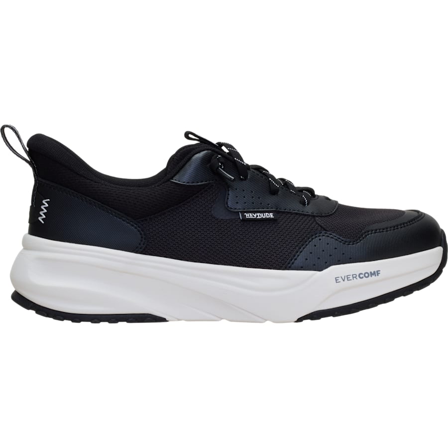 HEYDUDE | Men's Casual | Stride Essentials - Black/White | Size 9