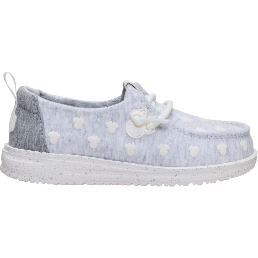 HEYDUDE - CA Girls Shoes | Disney's Minnie Mouse x HEYDUDE Wendy Minnie Stretch Jersey Toddler - Grey/Multi | Size 8 - $79.99 at Heydude